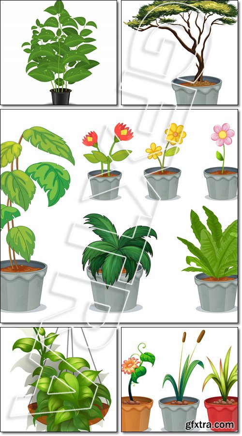 Potted Plants - Vector