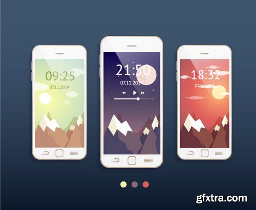 Stock Vectors - Smartphones 5, 25xEPS