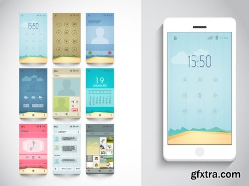 Stock Vectors - Smartphones 5, 25xEPS