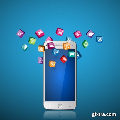 Stock Vectors - Smartphones 5, 25xEPS