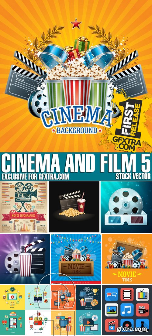 Stock Vectors - Cinema and Film 5, 25xEPS