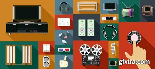 Stock Vectors - Cinema and Film 5, 25xEPS