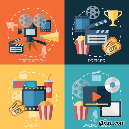 Stock Vectors - Cinema and Film 5, 25xEPS