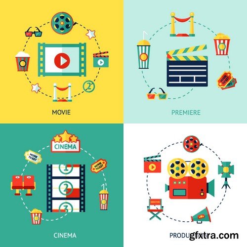 Stock Vectors - Cinema and Film 5, 25xEPS