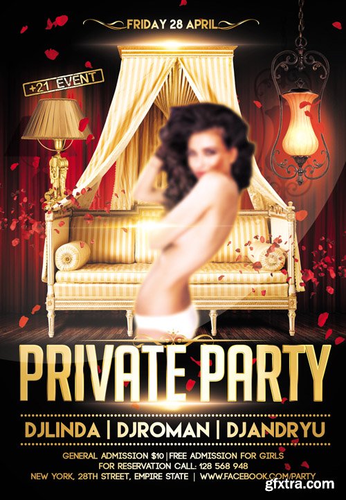Private Party Flyer Template FB Cover