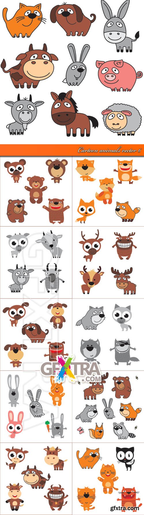 Cartoon animals vector 6