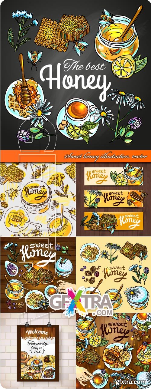 Sweet honey illustration vector