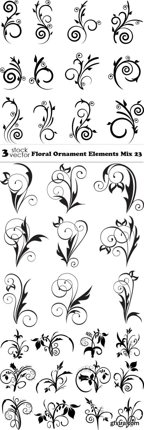 Vectors - Floral Ornament Elements Mix 23