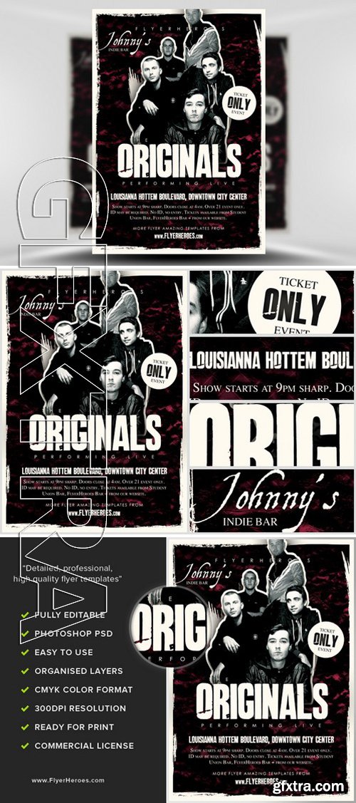 Originals Indie Band Flyer Template