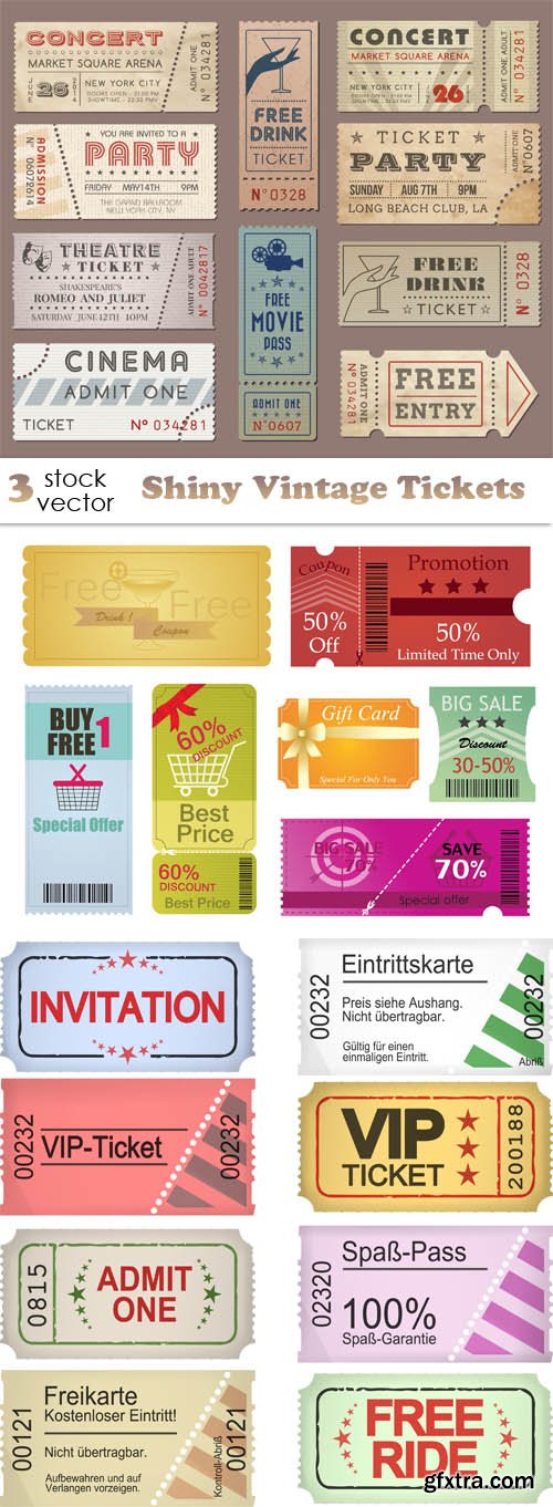 Vectors - Shiny Vintage Tickets