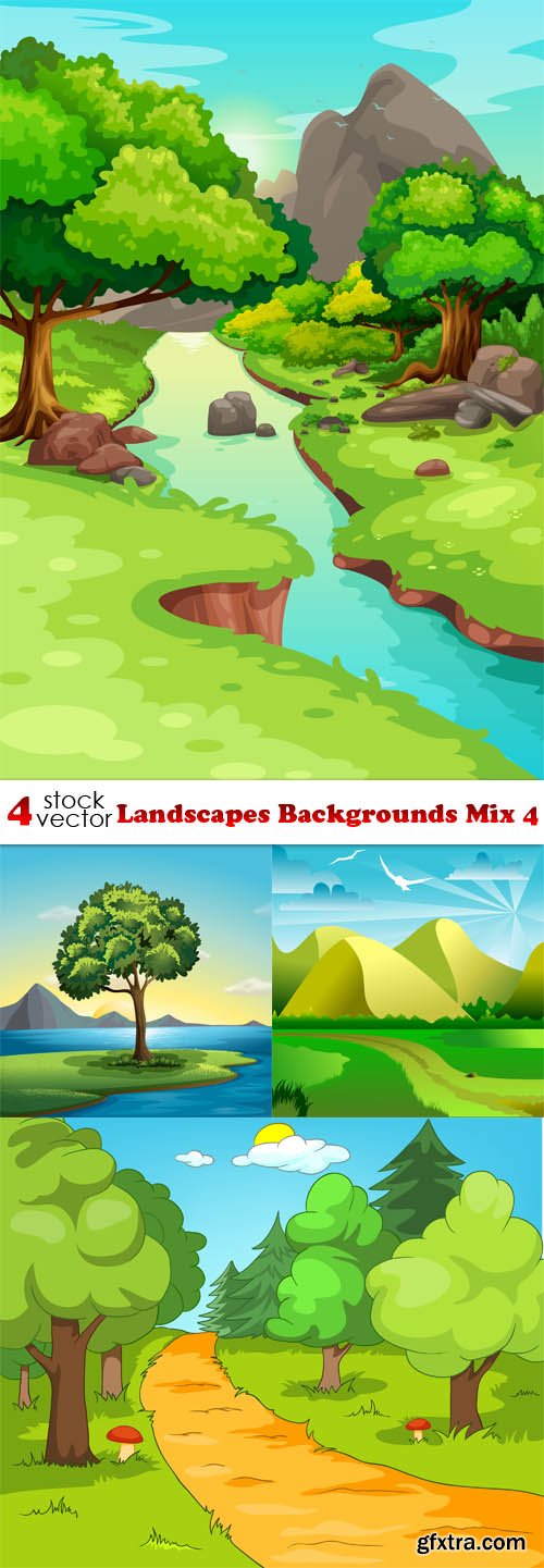 Vectors - Landscapes Backgrounds Mix 4