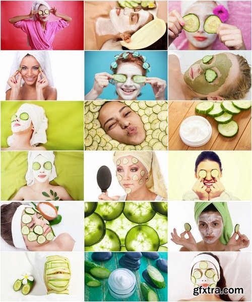 Collection Beautiful Girl cucumber mask rejuvenation cream anti-wrinkle 25 HQ Jpeg