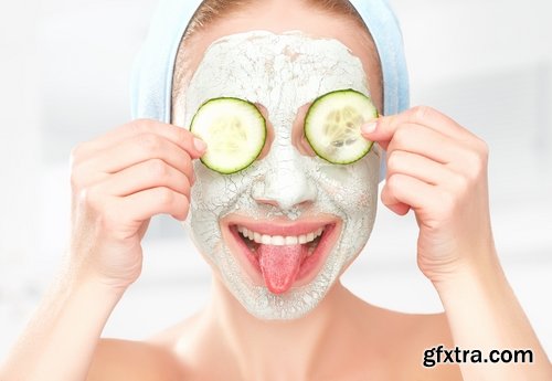 Collection Beautiful Girl cucumber mask rejuvenation cream anti-wrinkle 25 HQ Jpeg