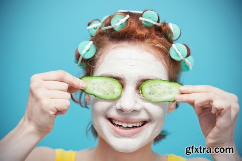 Collection Beautiful Girl cucumber mask rejuvenation cream anti-wrinkle 25 HQ Jpeg