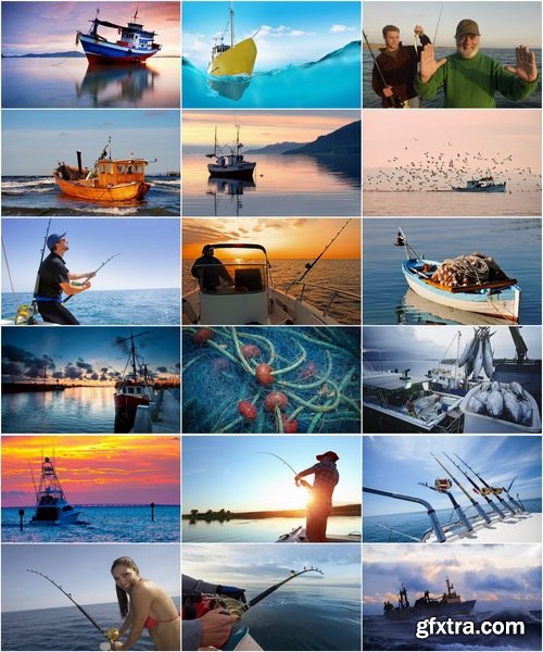 Collection of fishing on the ocean river lake fishing schooner trawler net spinning bait fishing line 25 HQ Jpeg