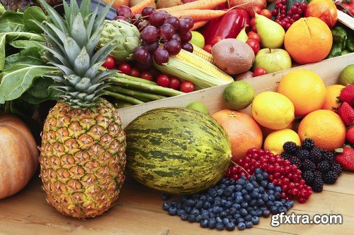 Wooden box full of fresh vegetables 10x JPEG