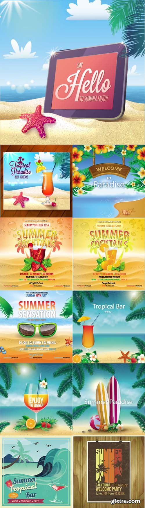 14 Summer Vector Posters