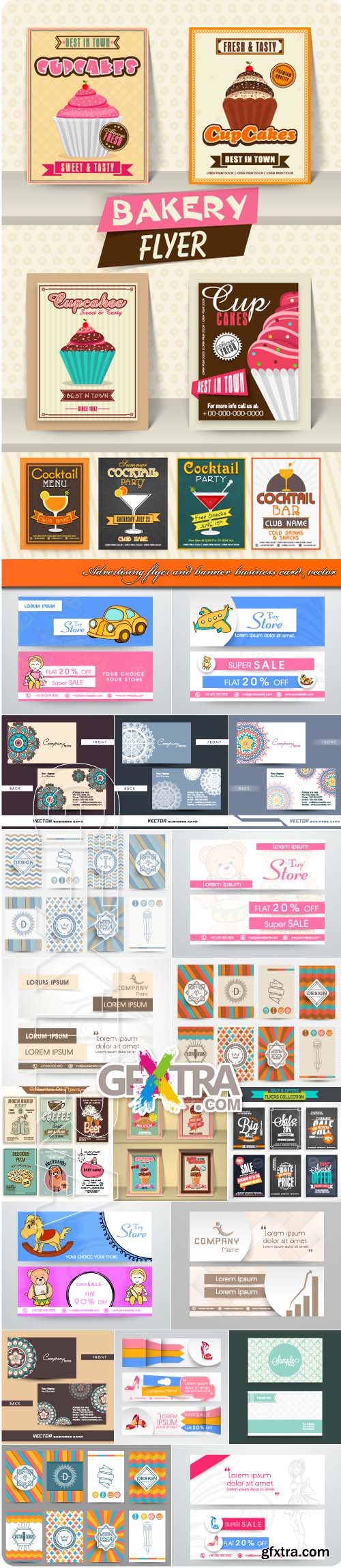 Advertising flyer and banner business card vector