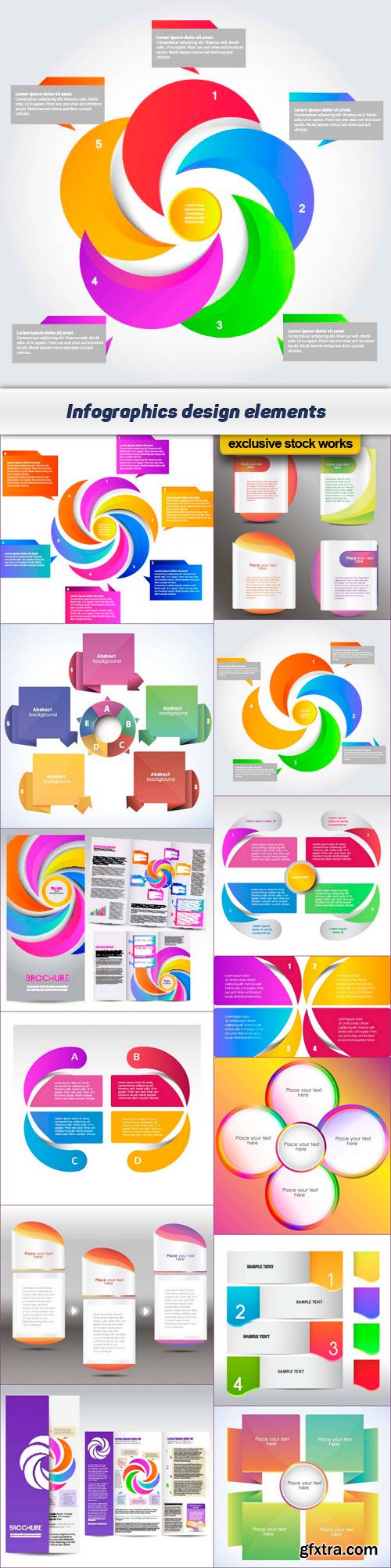 Infographics design elements 14x EPS