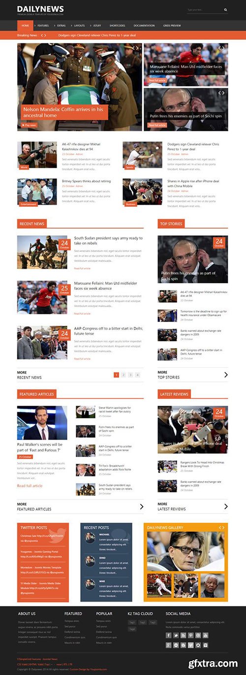 YouJoomla - YJ Dailynews v3.3.4 - News Joomla 2.5 & 3.x Template