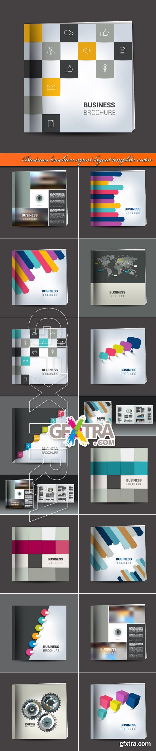 Business brochure report layout template vector