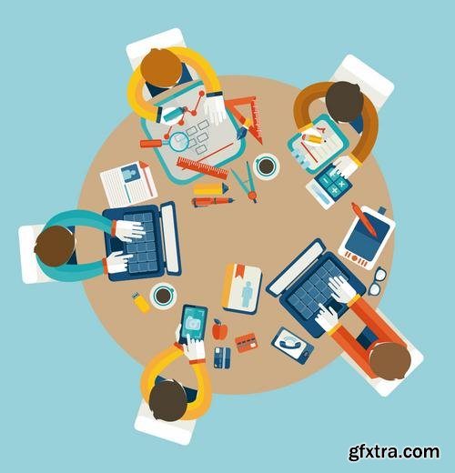 Stock Vector - Business Meeting Teamwork Brainstorming, 25EPS