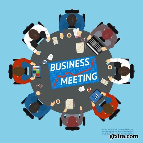 Stock Vector - Business Meeting Teamwork Brainstorming, 25EPS