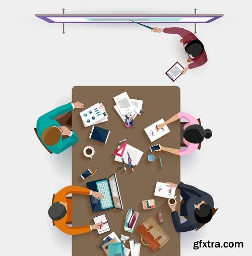 Stock Vector - Business Meeting Teamwork Brainstorming, 25EPS