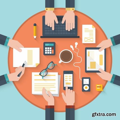 Stock Vector - Business Meeting Teamwork Brainstorming, 25EPS