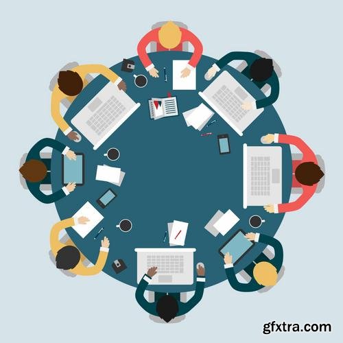 Stock Vector - Business Meeting Teamwork Brainstorming, 25EPS