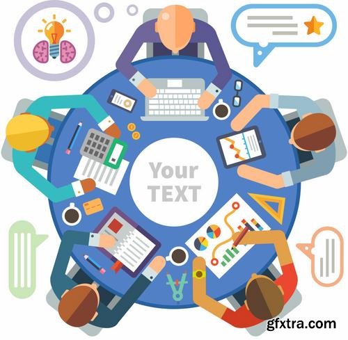 Stock Vector - Business Meeting Teamwork Brainstorming, 25EPS