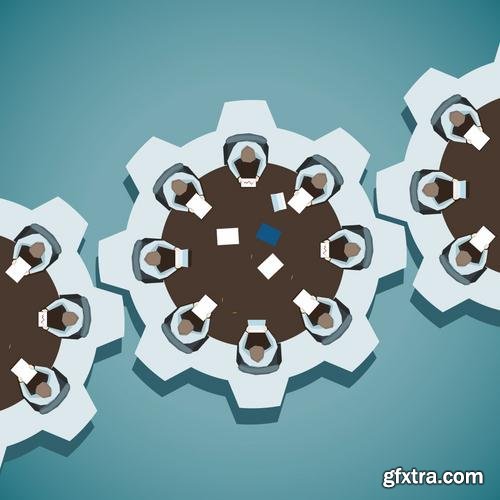 Stock Vector - Business Meeting Teamwork Brainstorming, 25EPS