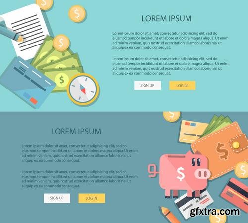 Stock Vector - Flat Design Business Infographics Banners, 25EPS