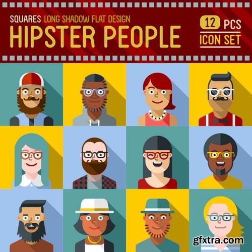 Stock Vector - Hipster Design Elements Characters Icons Sings, 25EPS