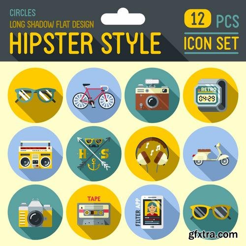 Stock Vector - Hipster Design Elements Characters Icons Sings, 25EPS