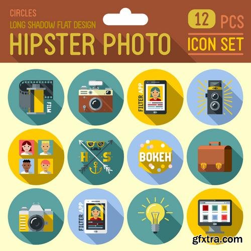 Stock Vector - Hipster Design Elements Characters Icons Sings, 25EPS