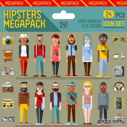 Stock Vector - Hipster Design Elements Characters Icons Sings, 25EPS