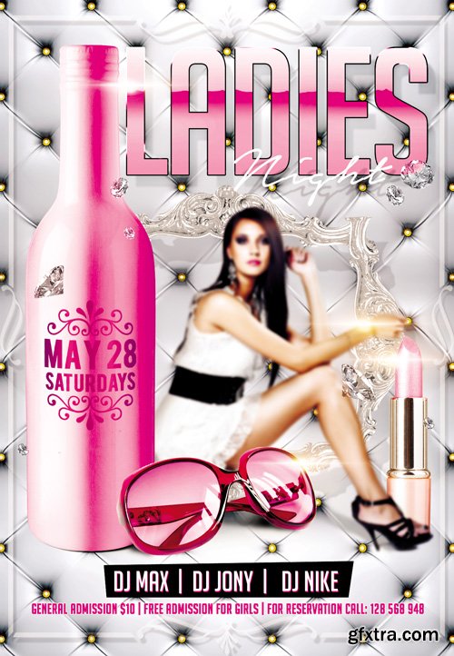 Ladies Night Party 2 Flyer PSD Template FB Cover