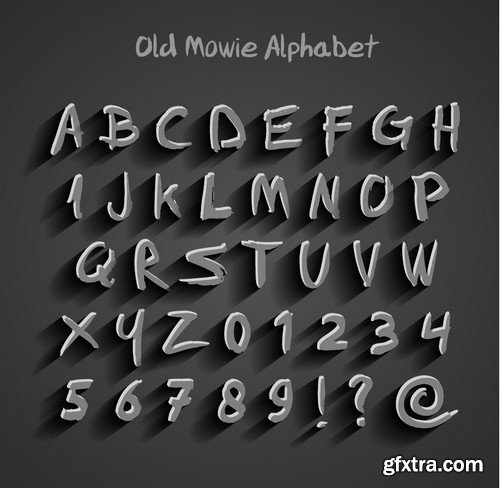 Stock Vectors - Alphabet 12, 25xEPS