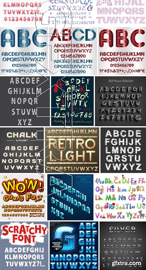 Stock Vectors - Alphabet 12, 25xEPS