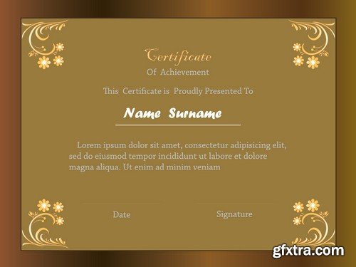 Stock Vectors - Certificate Template 8, 25xEPS