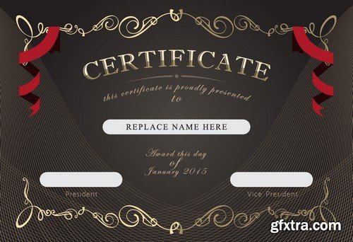 Stock Vectors - Certificate Template 8, 25xEPS