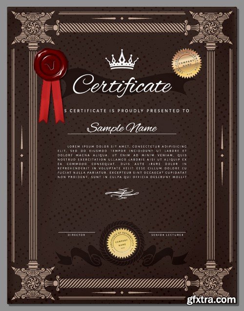 Stock Vectors - Certificate Template 8, 25xEPS