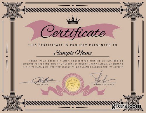 Stock Vectors - Certificate Template 8, 25xEPS