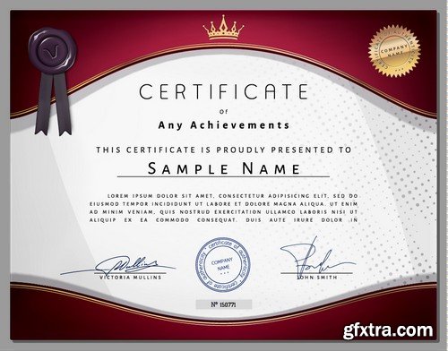 Stock Vectors - Certificate Template 8, 25xEPS