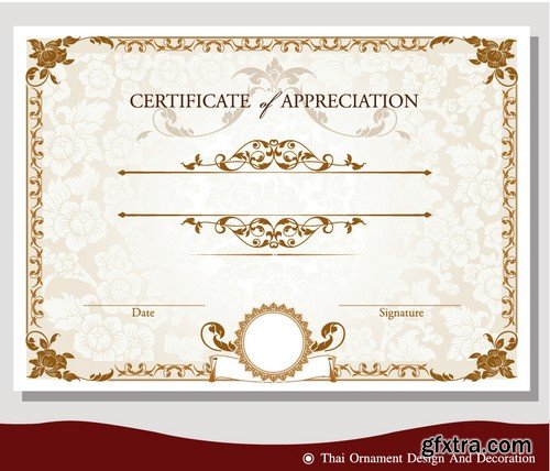 Stock Vectors - Certificate Template 8, 25xEPS