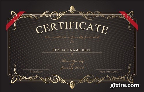 Stock Vectors - Certificate Template 8, 25xEPS