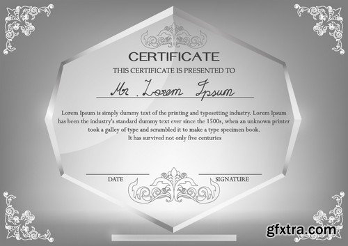 Stock Vectors - Certificate Template 8, 25xEPS