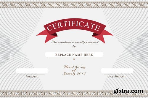 Stock Vectors - Certificate Template 8, 25xEPS