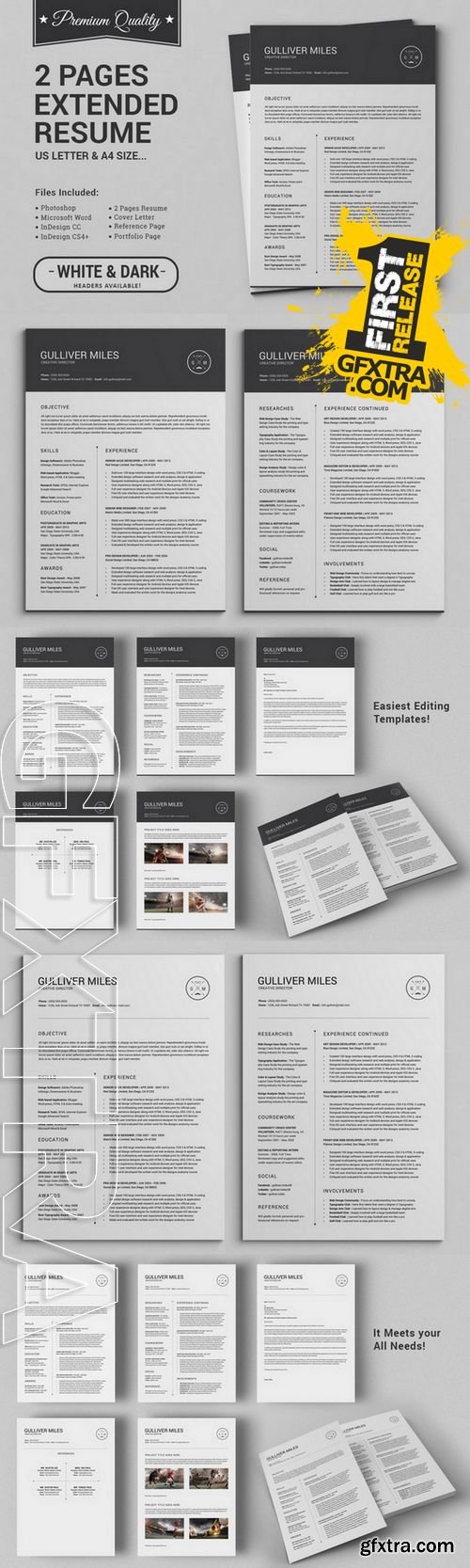 2 Pages Resume CV | Extended Pack - CM 237937